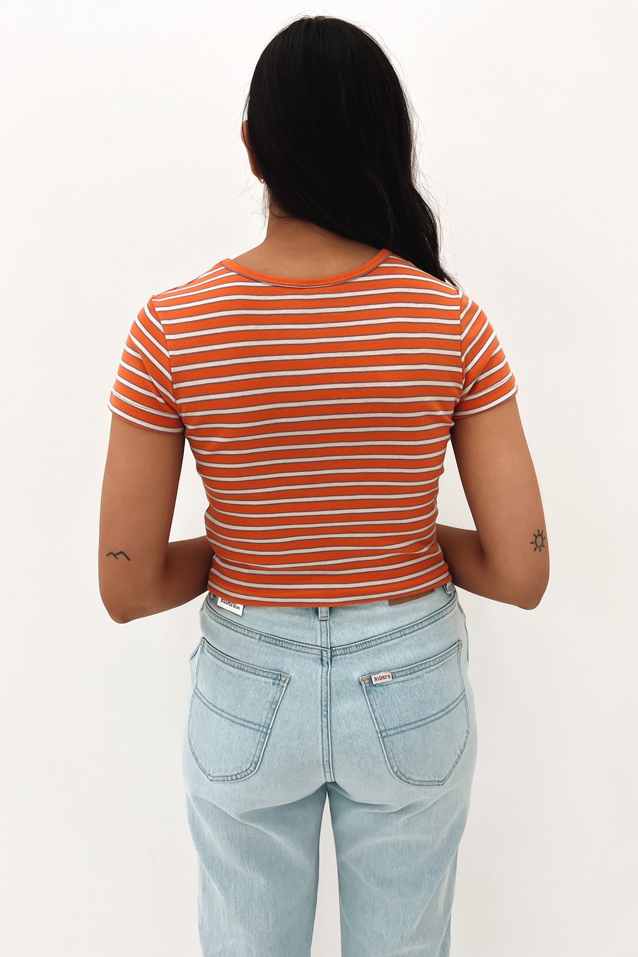 Venice Stripe Baby Tee Mandarin