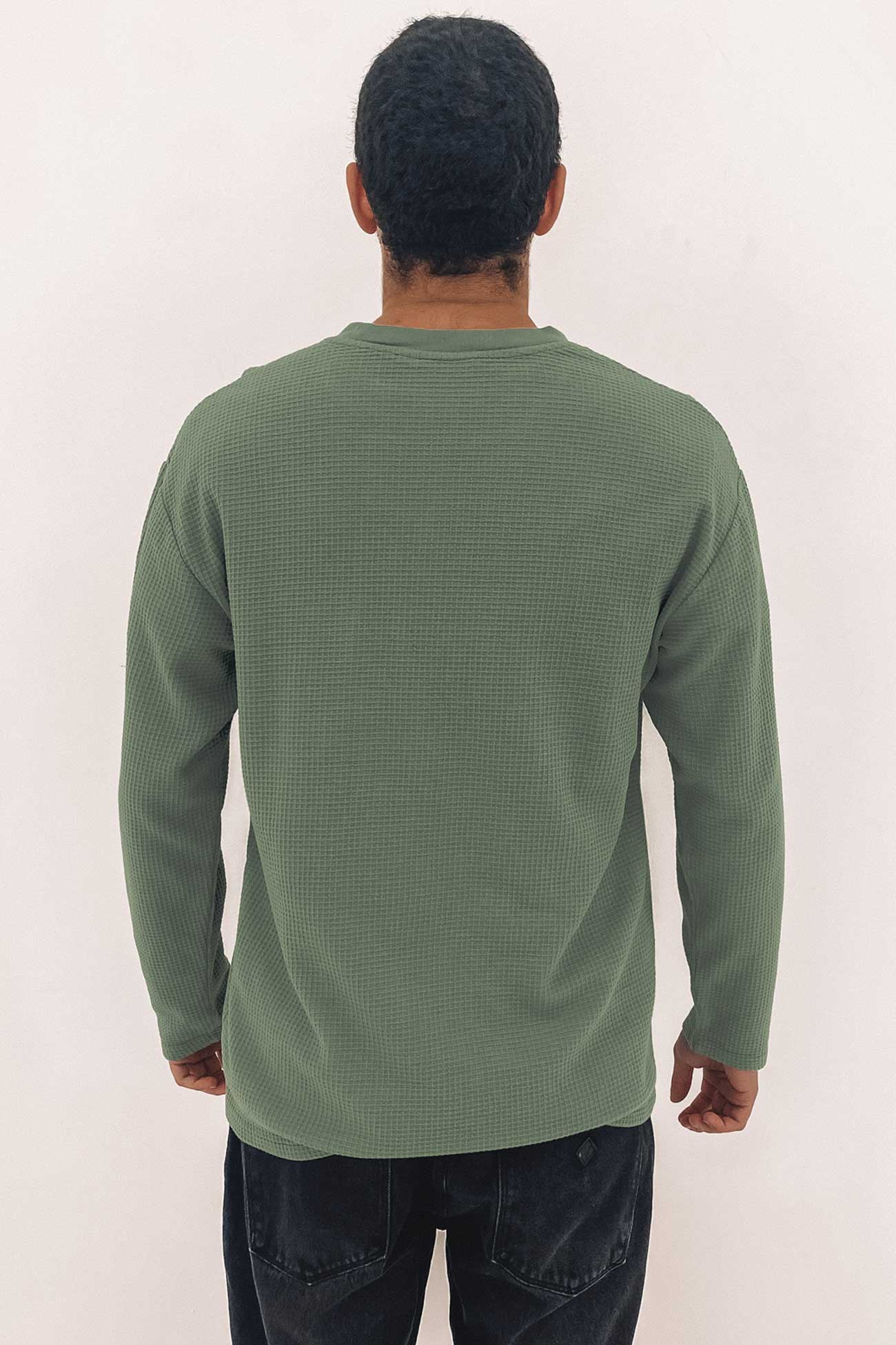 Waffle Long Sleeve T-Shirt Kelp