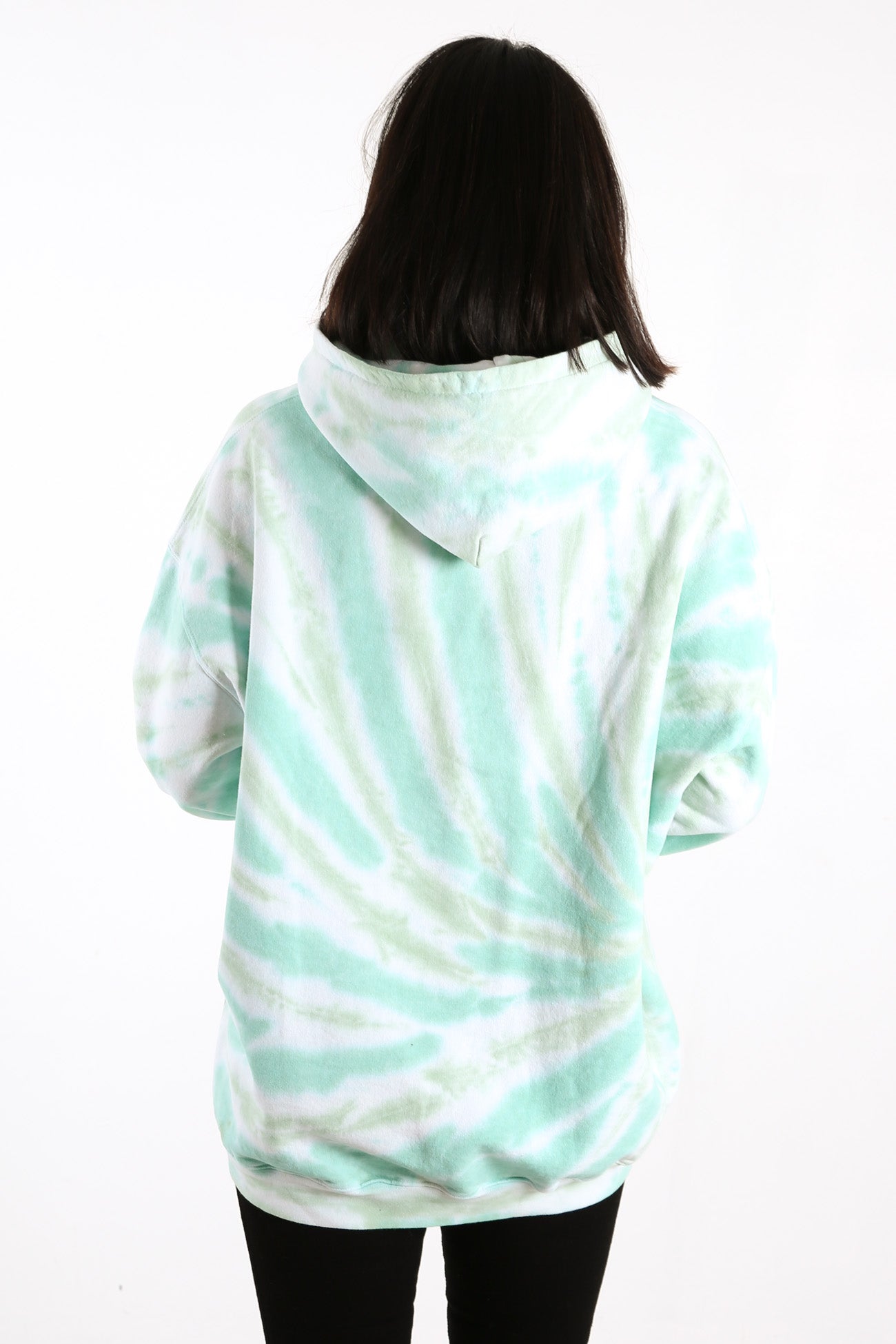 Warped Tie Dye Hood Green