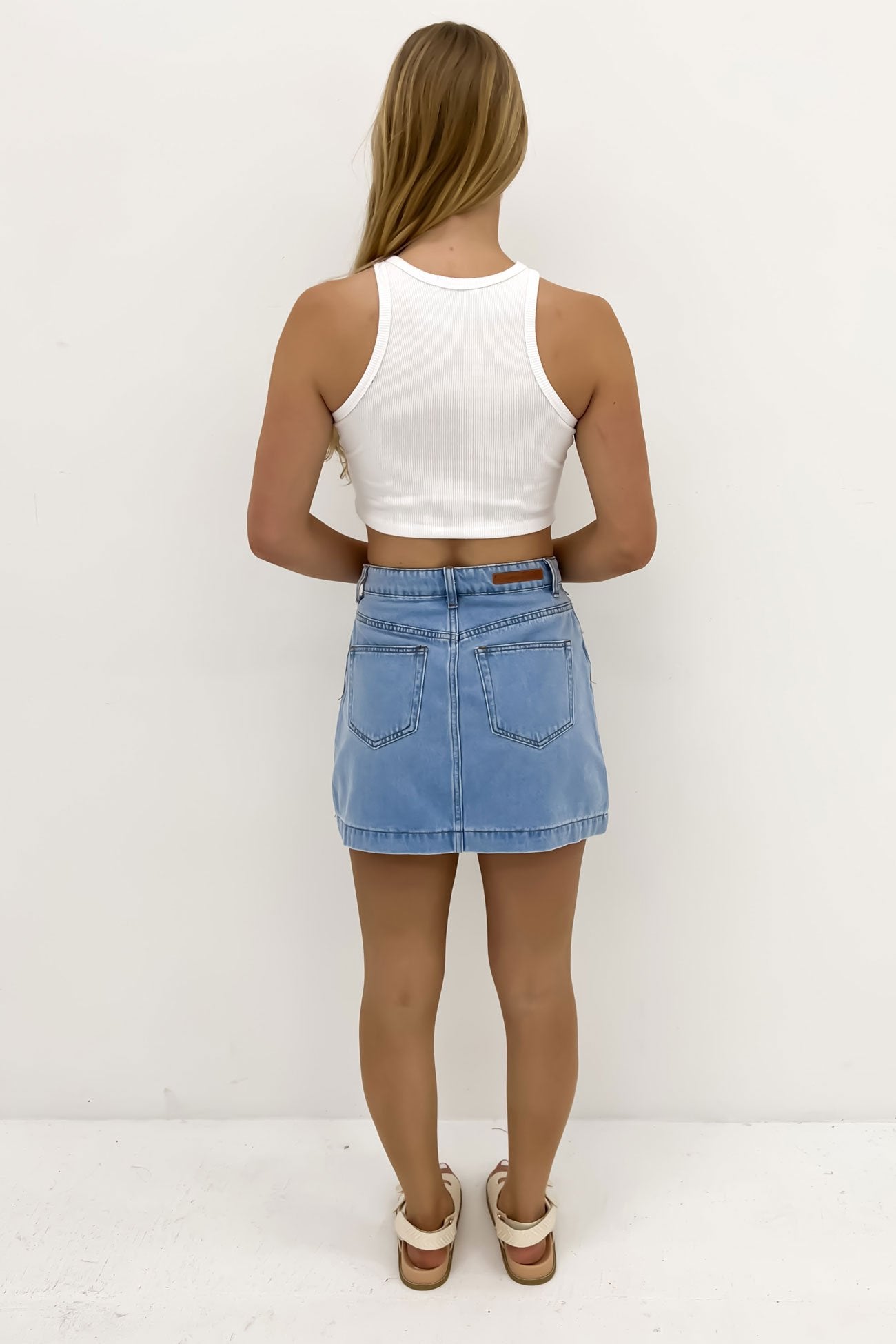 Wyatt Denim Mini Skirt Blue