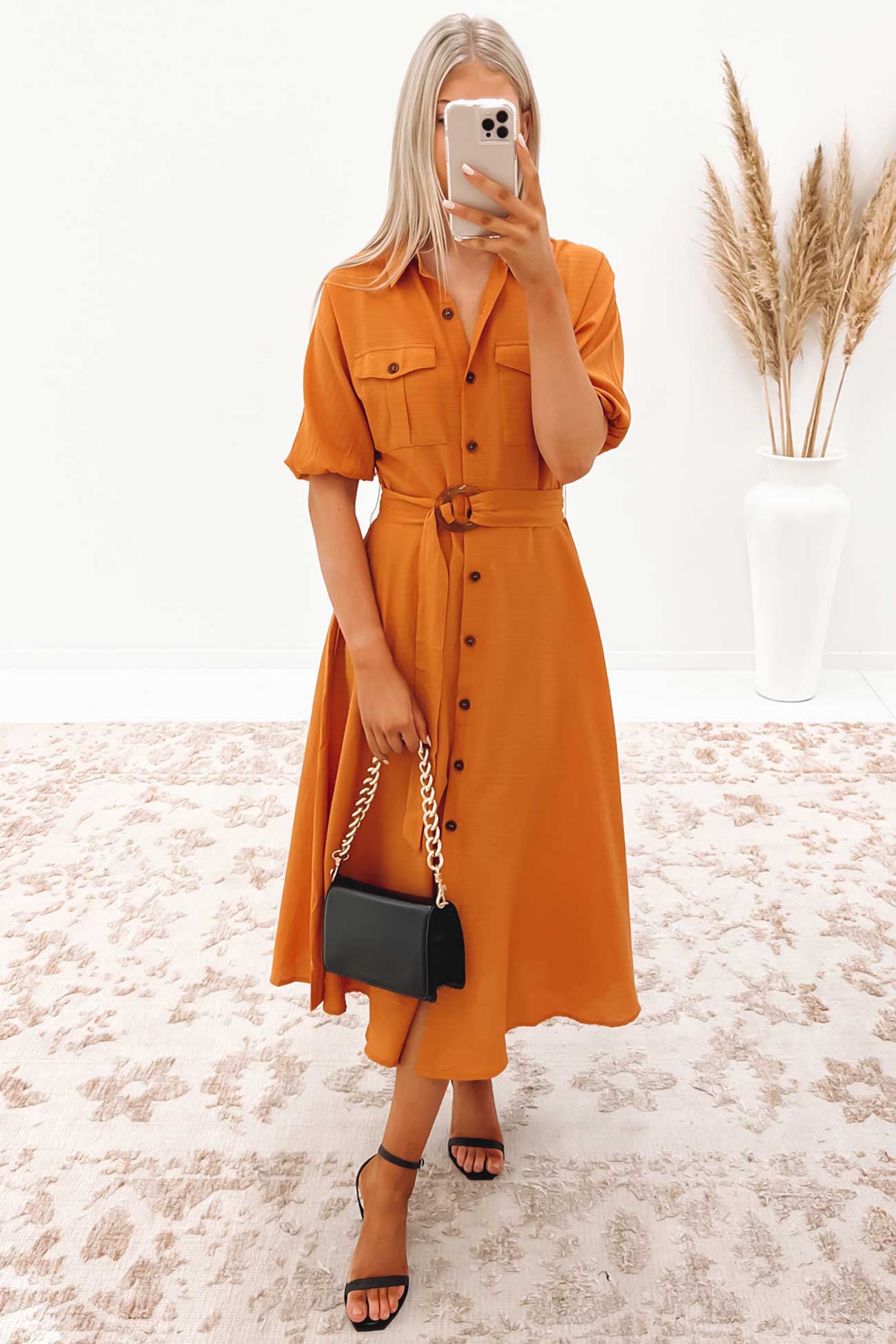 Ximena Midi Dress Orange