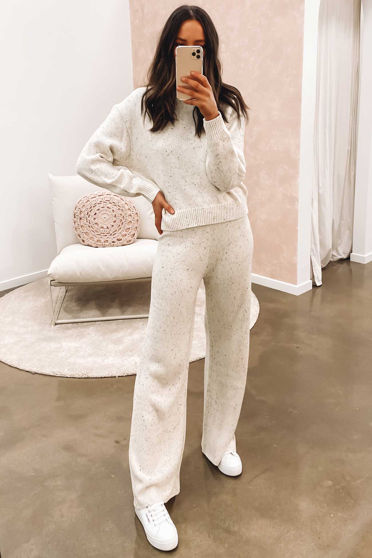 Yuri Speckle Knit Pant Milk