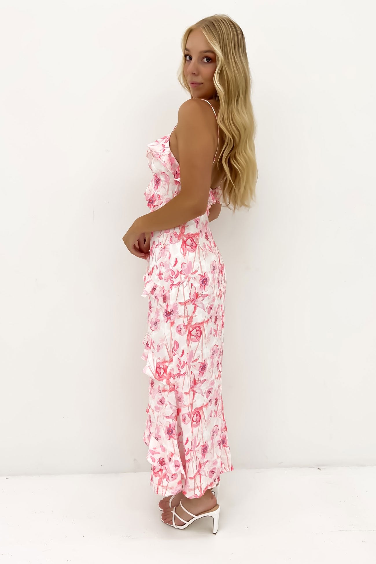 Ziggy Midi Dress Pink Floral