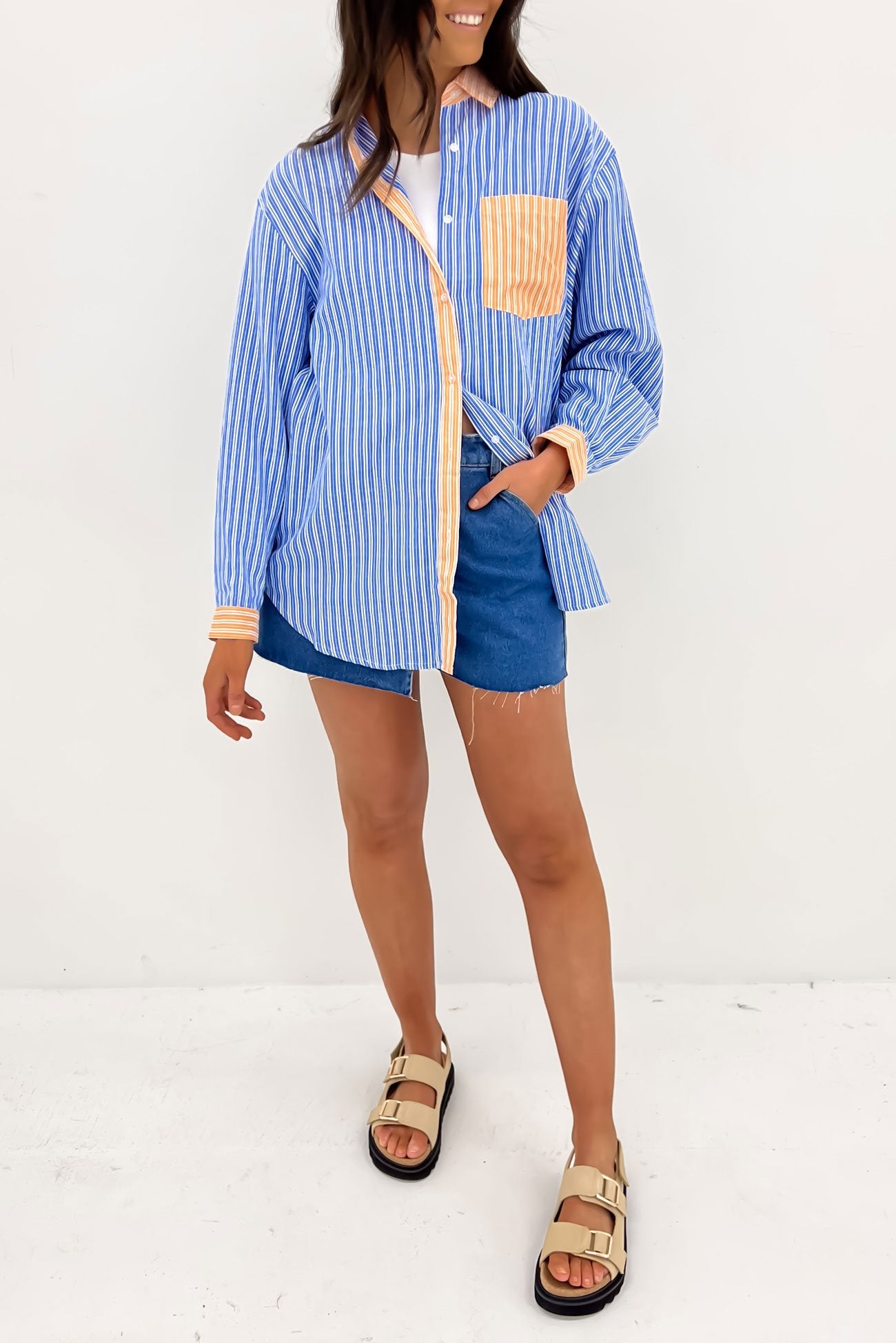 Zoella Shirt Blue Orange