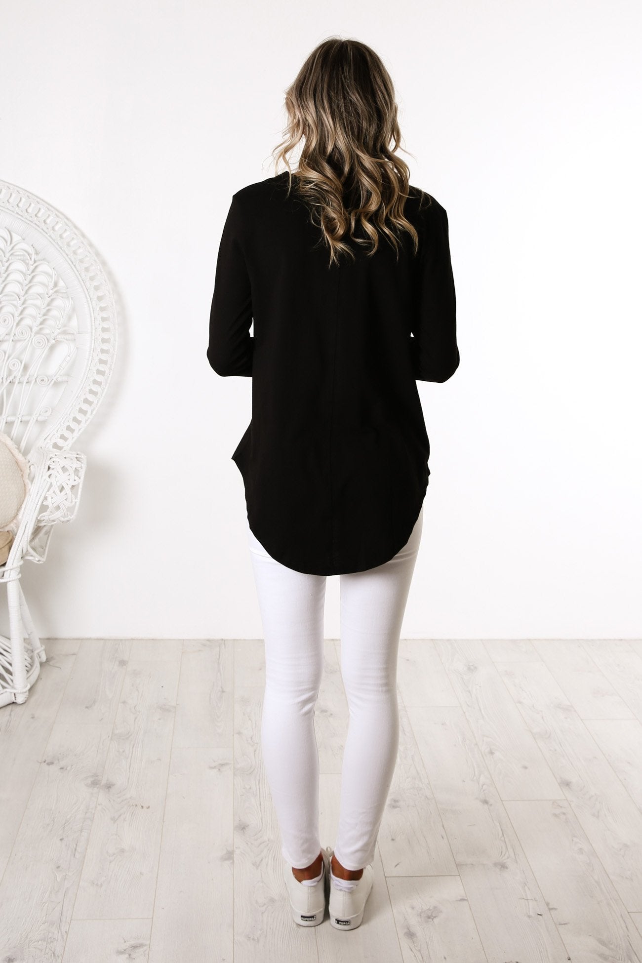 Megan Long Sleeve Top Black