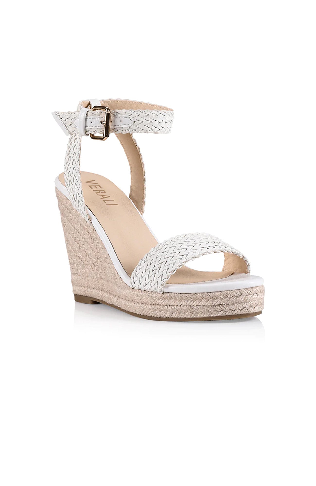 Amalie Rope Wedge White Weave