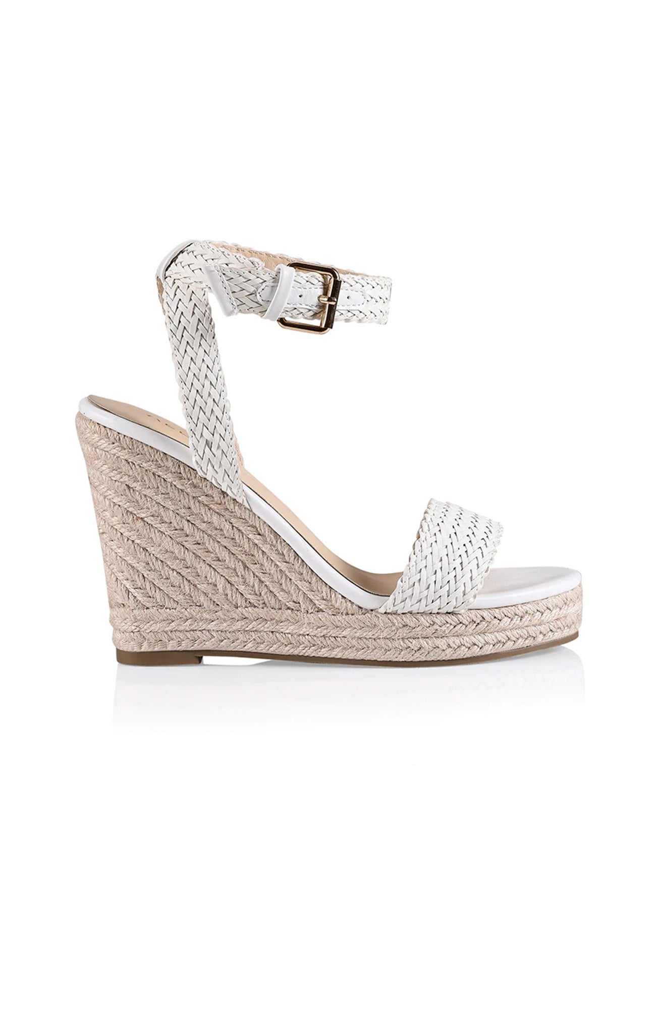 Amalie Rope Wedge White Weave