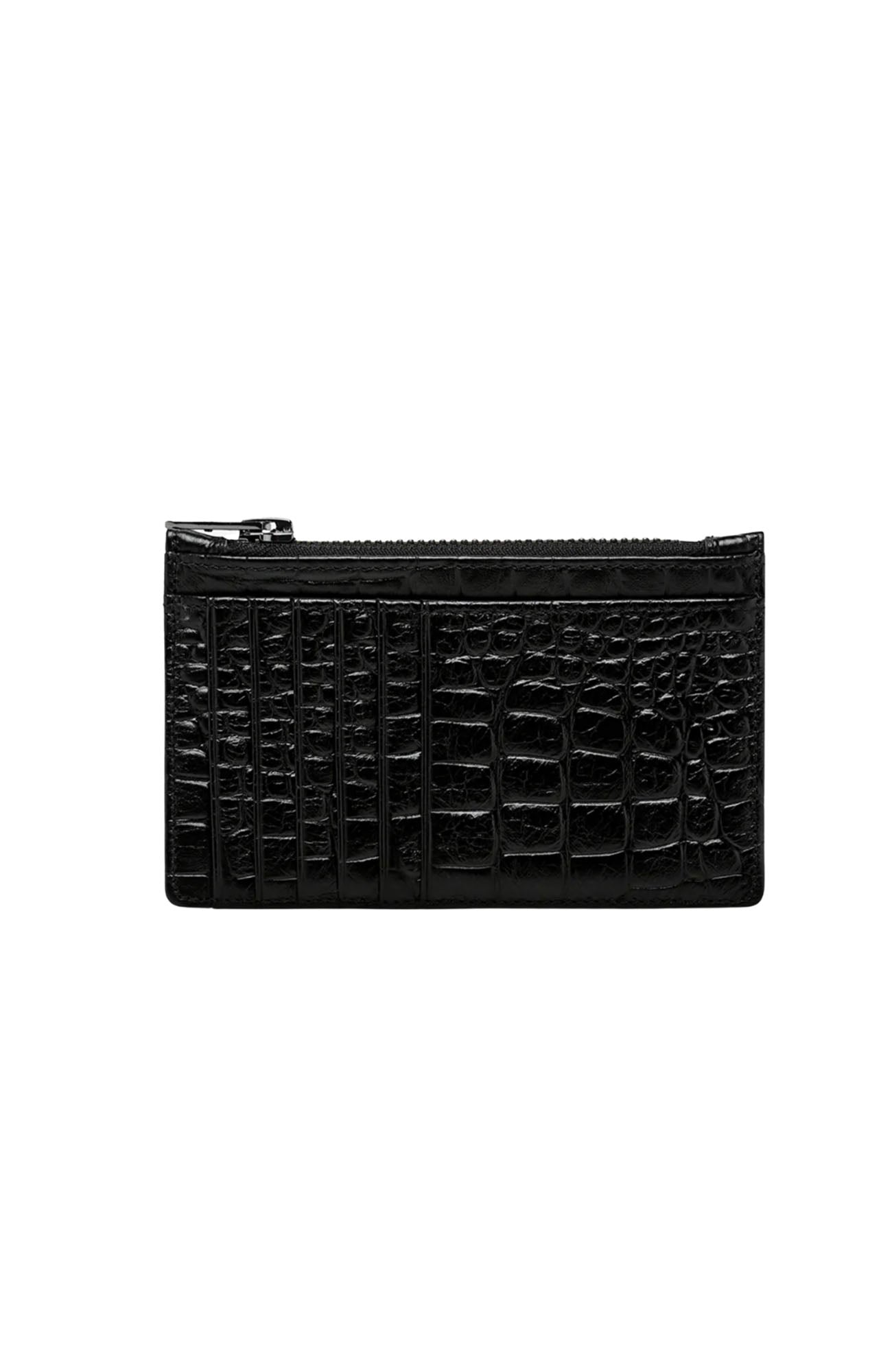 Avoiding Things Wallet Black Croc Emboss