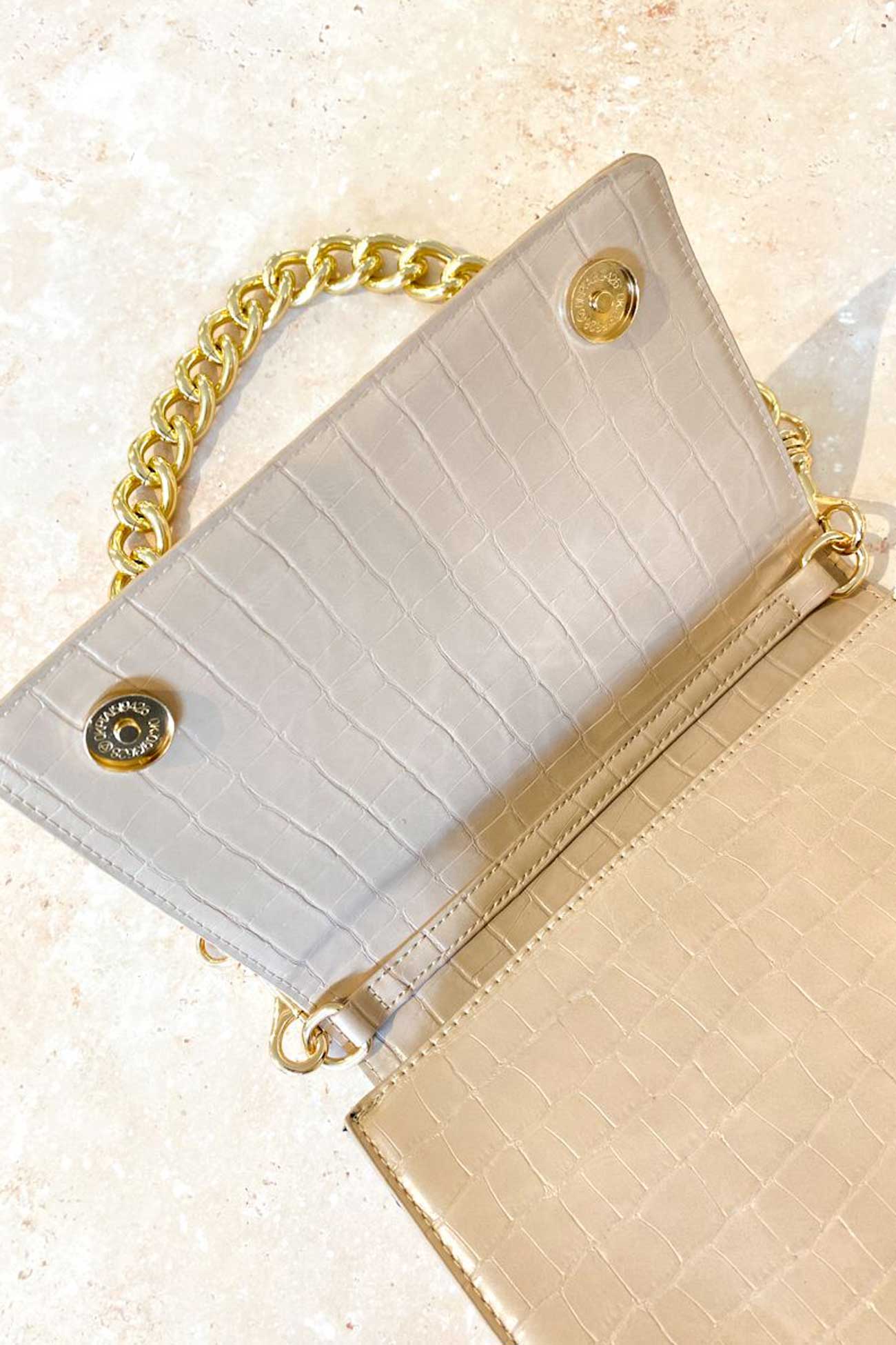 Chantel Chain Link Shoulder Bag Nude