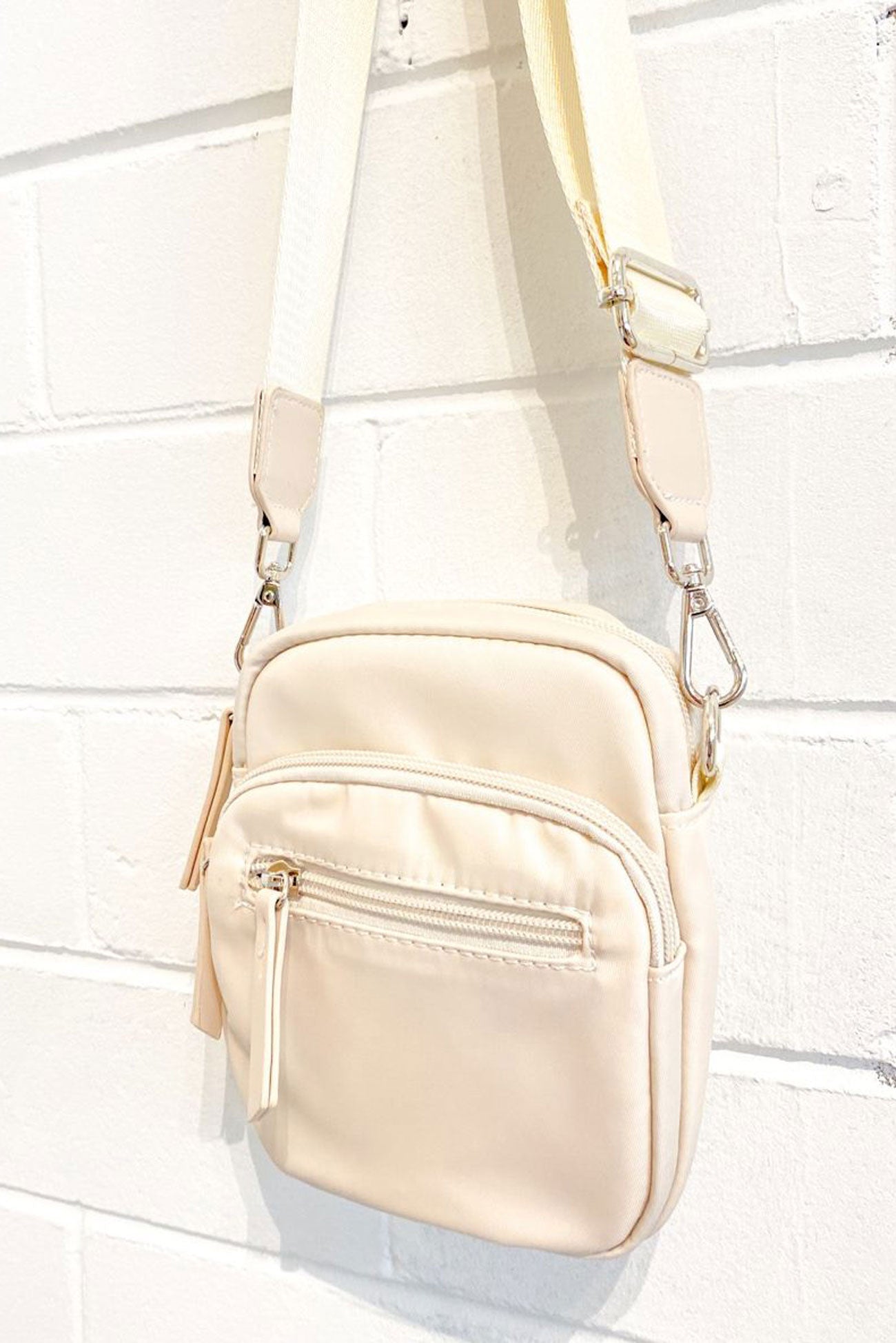 Ziggy Nylon Cross Body Bag Beige