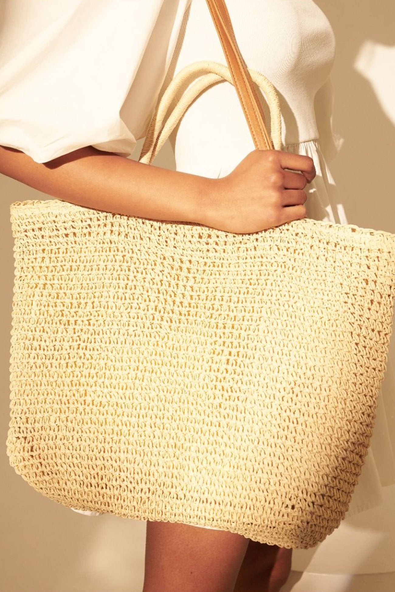 Tiffany Straw Tote Bag Natural