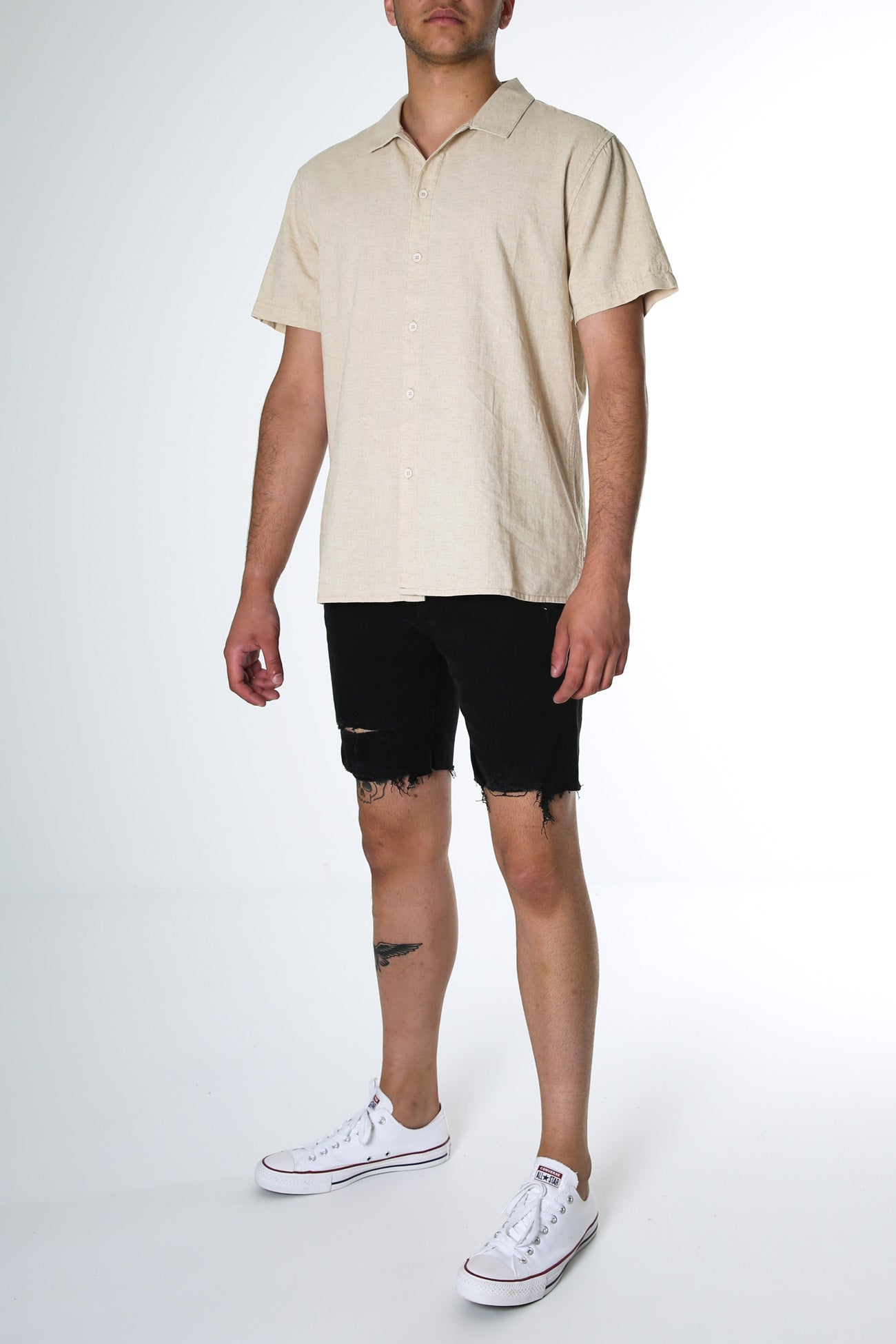 Classic Linen Short Sleeve Shirt Sand