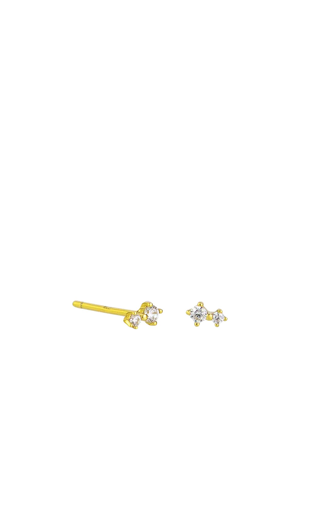 Crystal Cielo Studs Sterling Silver Gold