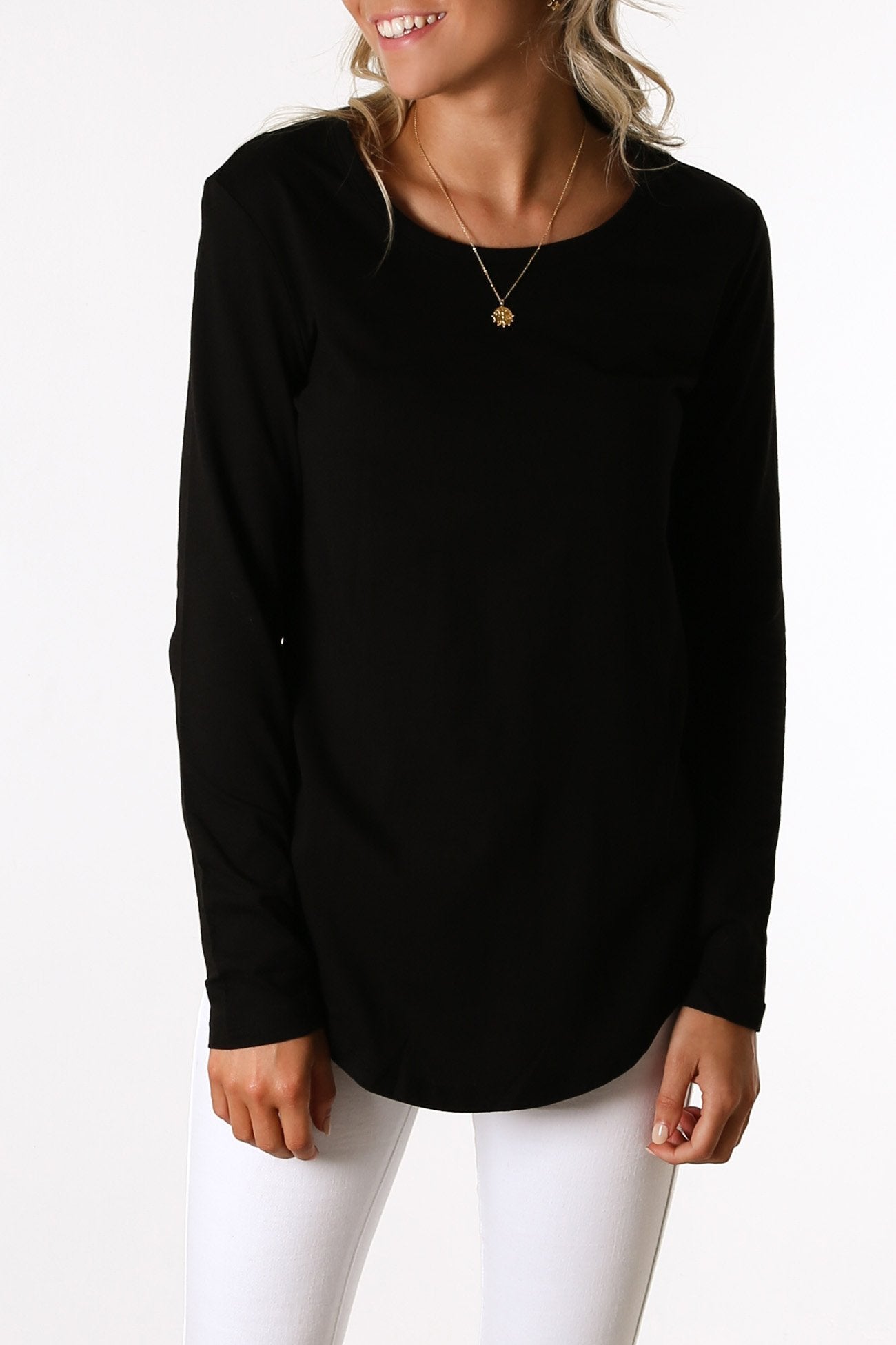 Megan Long Sleeve Top Black