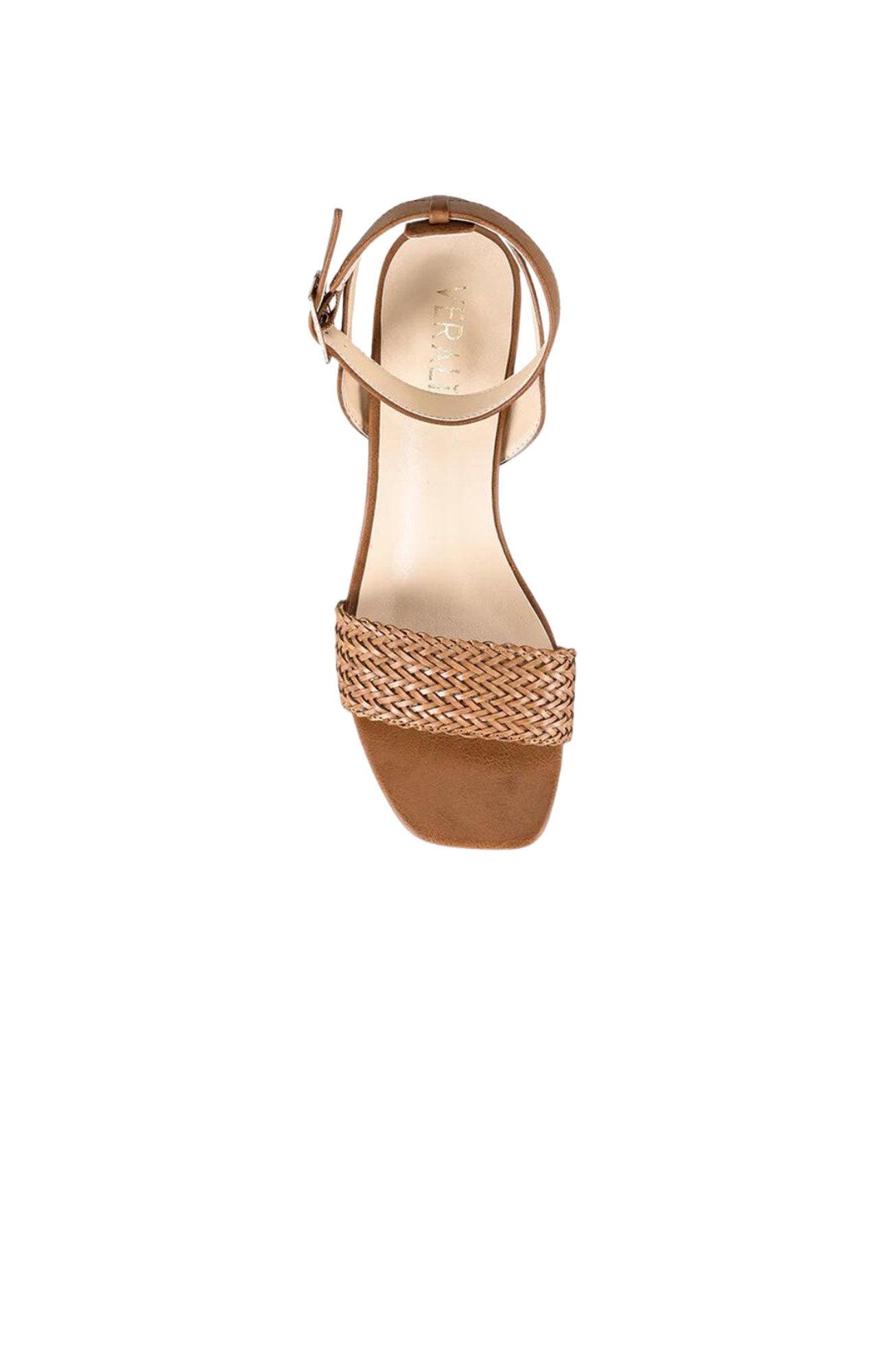 Elly Block Heel Sandals Tan Weave