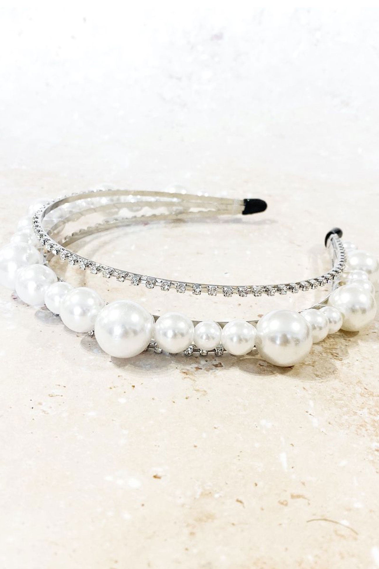 Blake Pearl Headband Silver