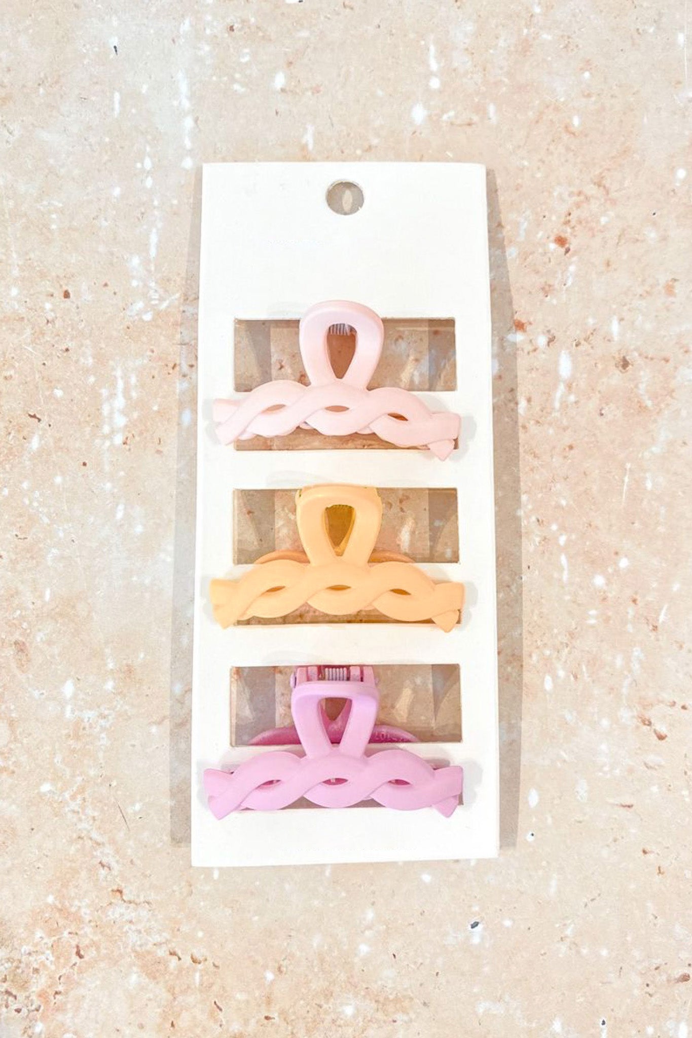 Taylor Mini Claw Clip 3 Pack Pink Orange