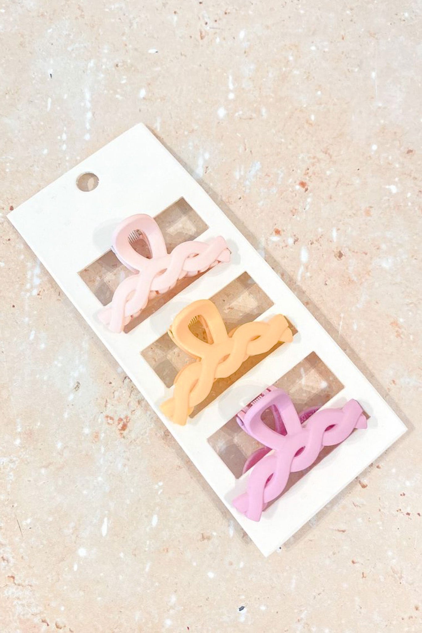 Taylor Mini Claw Clip 3 Pack Pink Orange