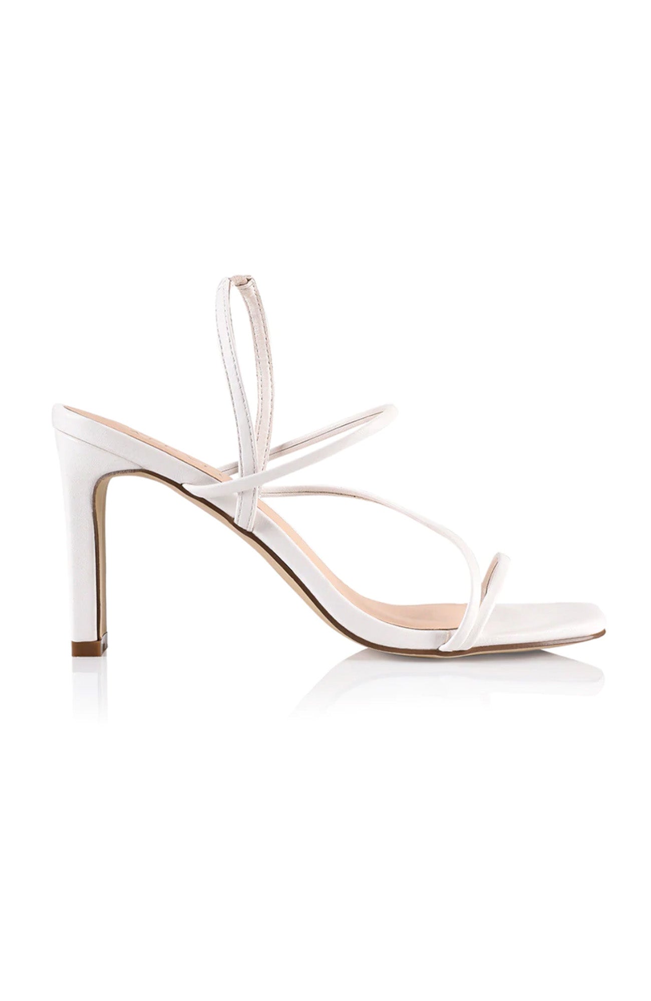 King Strappy Heel White Smooth