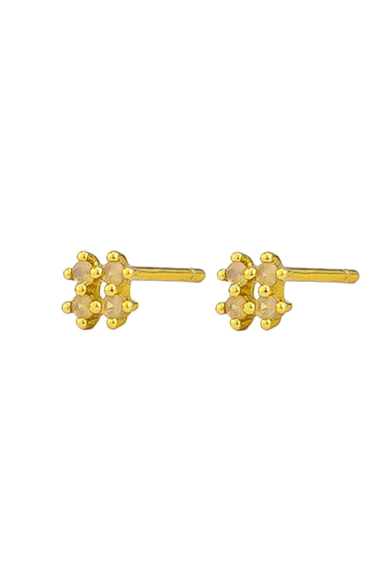 Opal London Studs Sterling Silver Gold