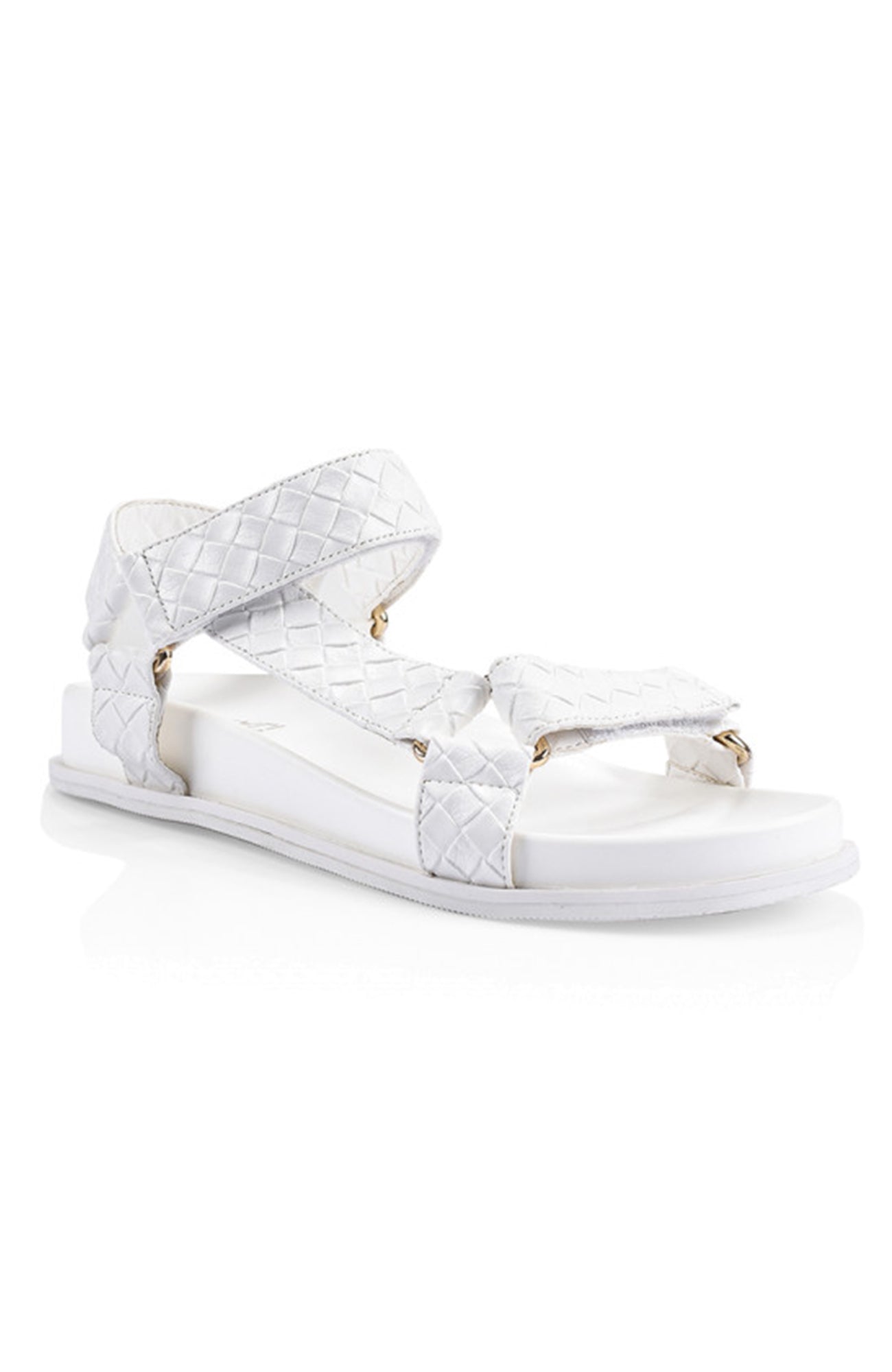 Papaya Woven Sandal White Embossed Weave