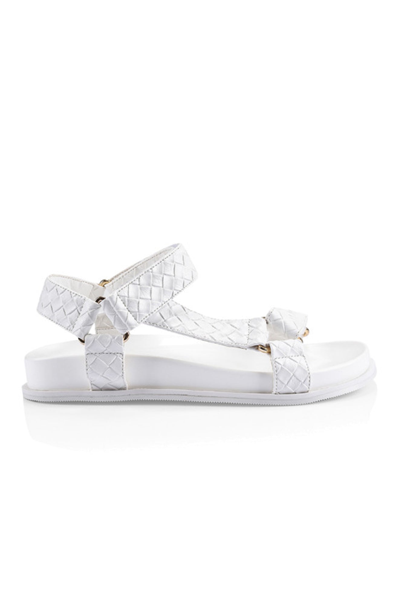 Papaya Woven Sandal White Embossed Weave