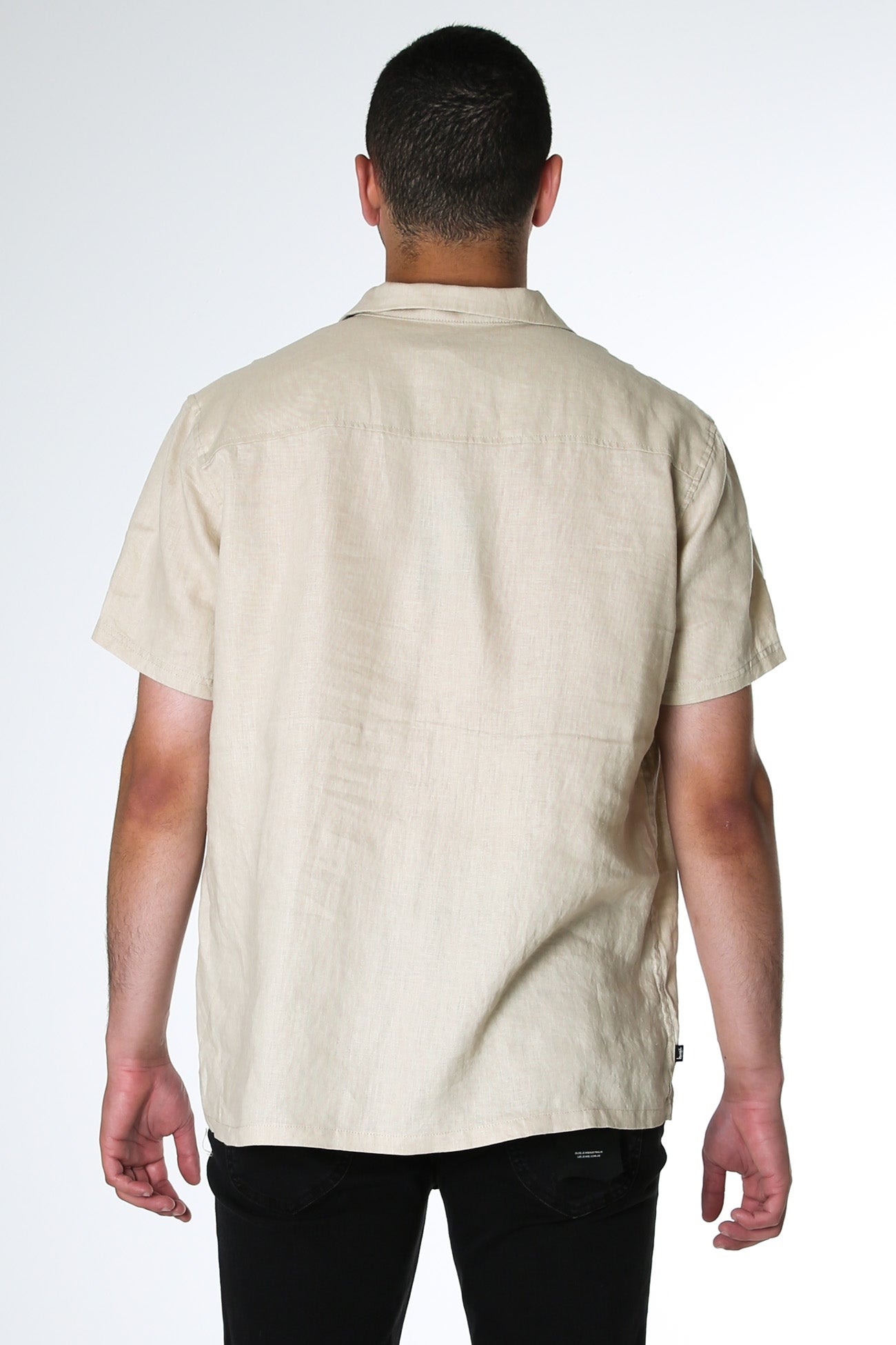 Linen Short Sleeve Shirt Taupe