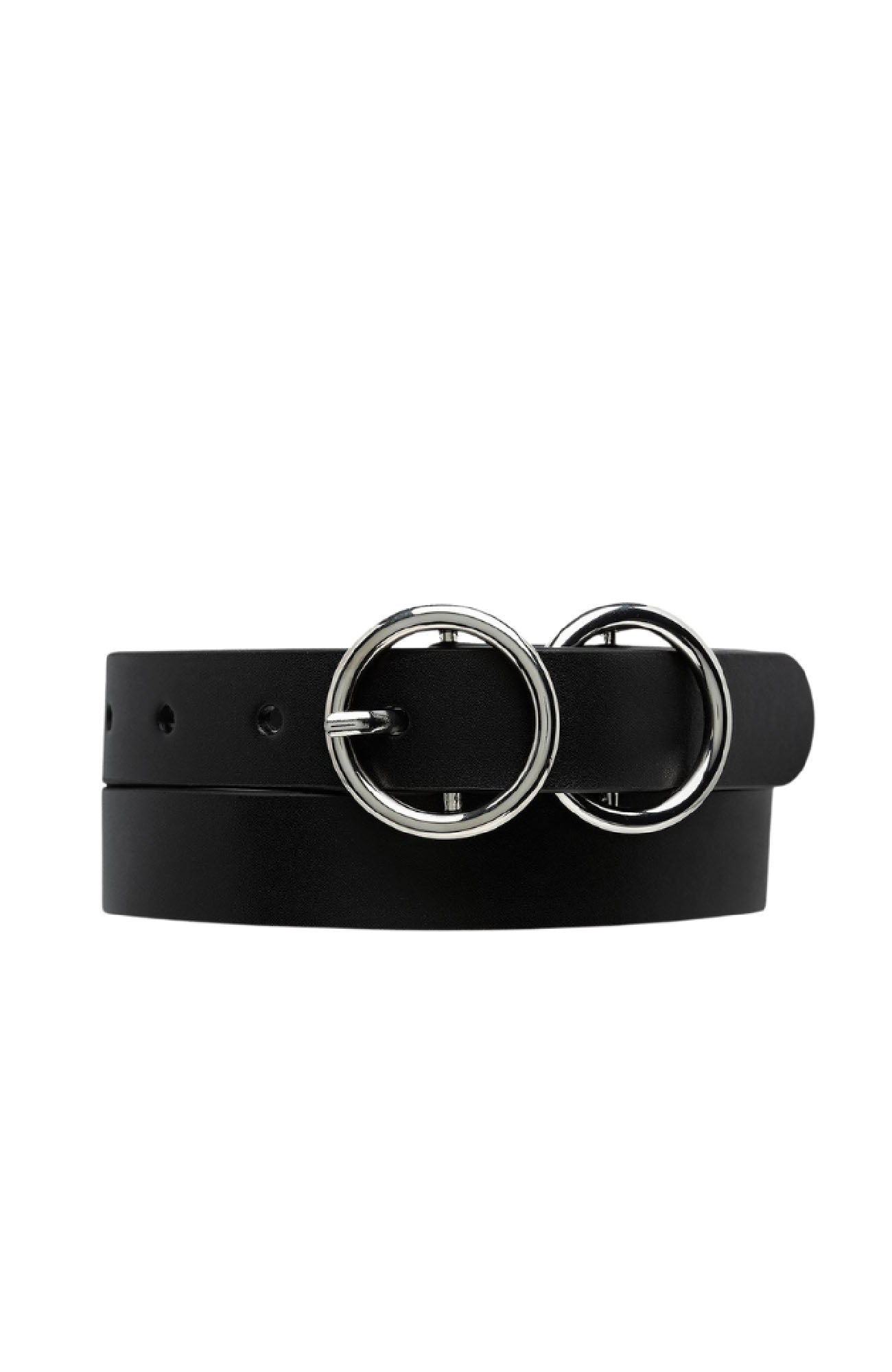 Mislaid Skinny Belt Black Silver