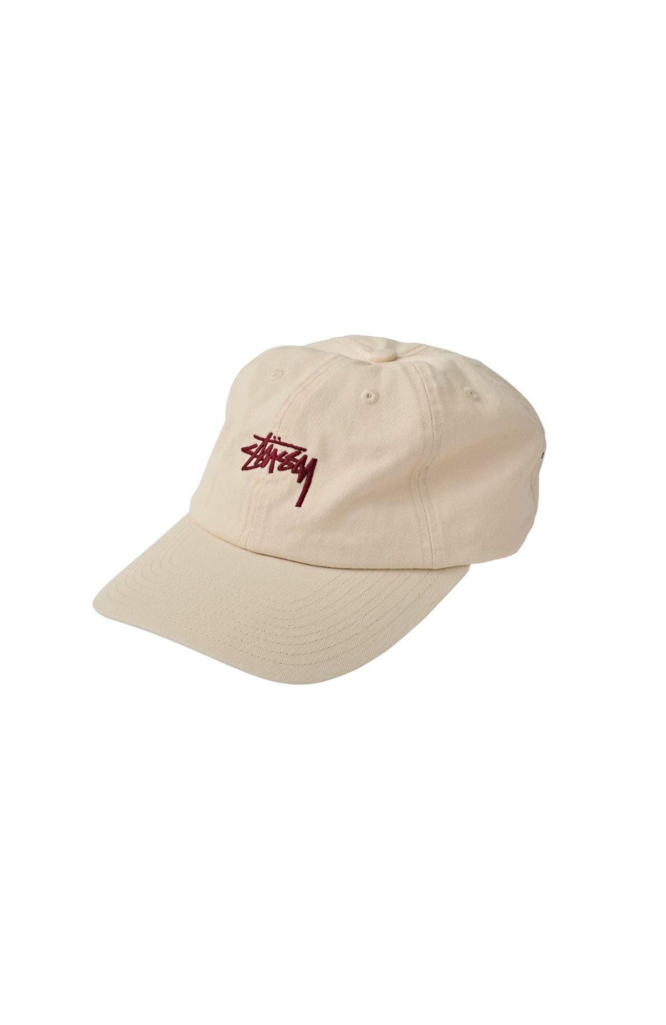 Stock Low Pro Cap Cream Burgundy